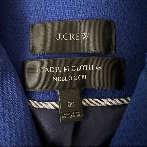 J. Crew Royal Blue Majesty Stadium Cloth Nello Gori Wool Peacoat Coat Women’s 00 - Picture 4 of 16
